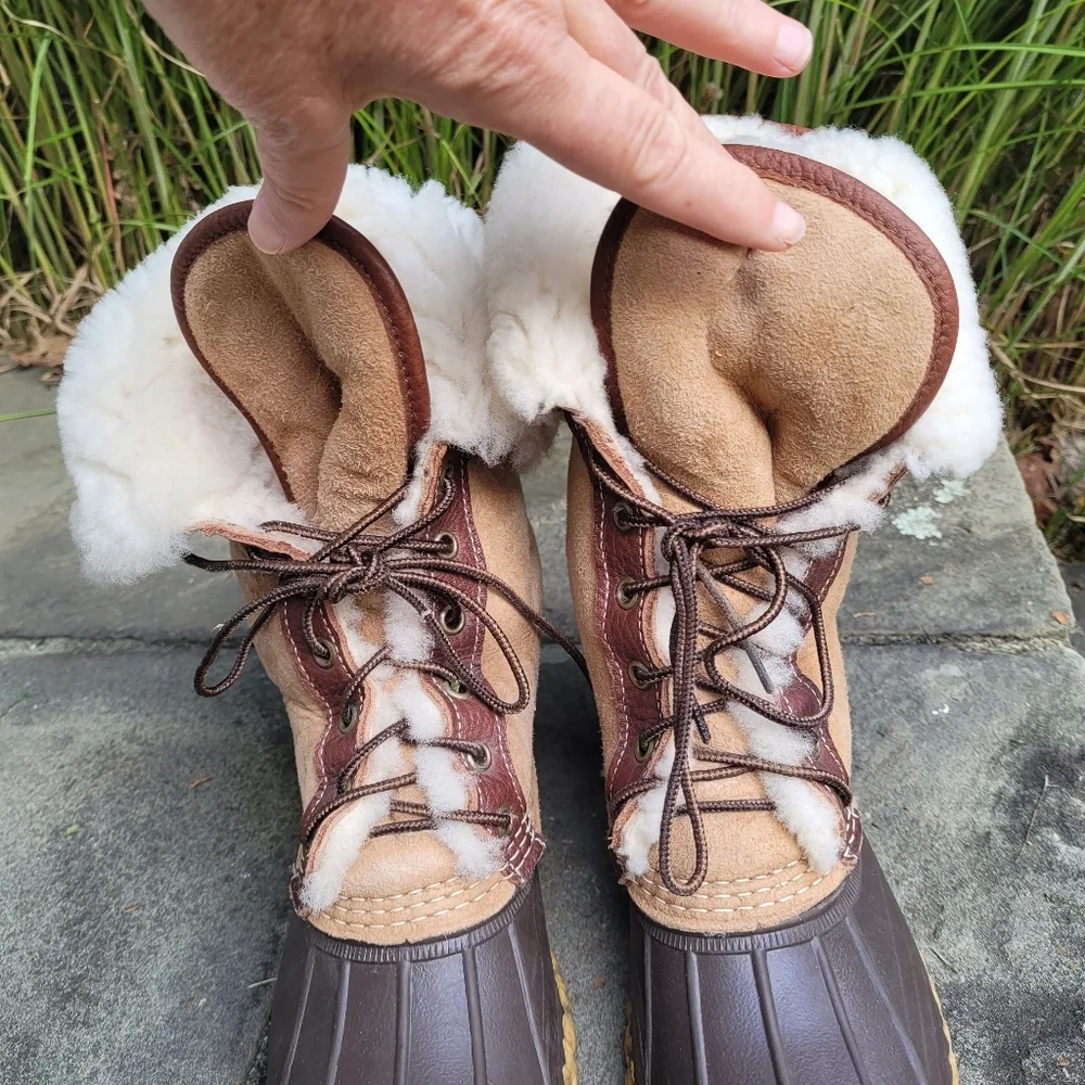 L.L.Bean Shearling Duck Boots Signature Wicked Good Boots